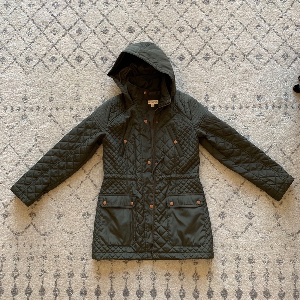 Merona Quilted Army Green Coat